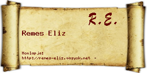 Remes Eliz névjegykártya
